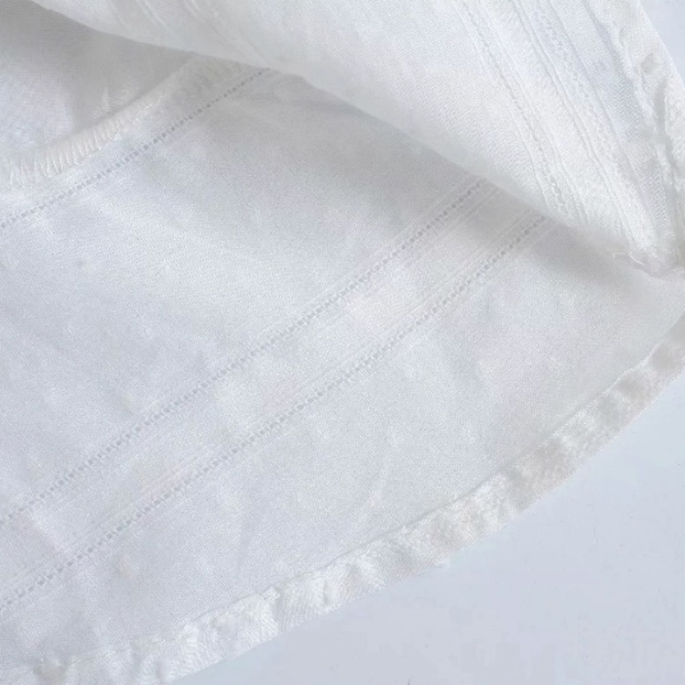 SOLD OUT CLEARANCE White Ruffle Swiss Dot Keyhole Mini Dress - Picture 9 of 10